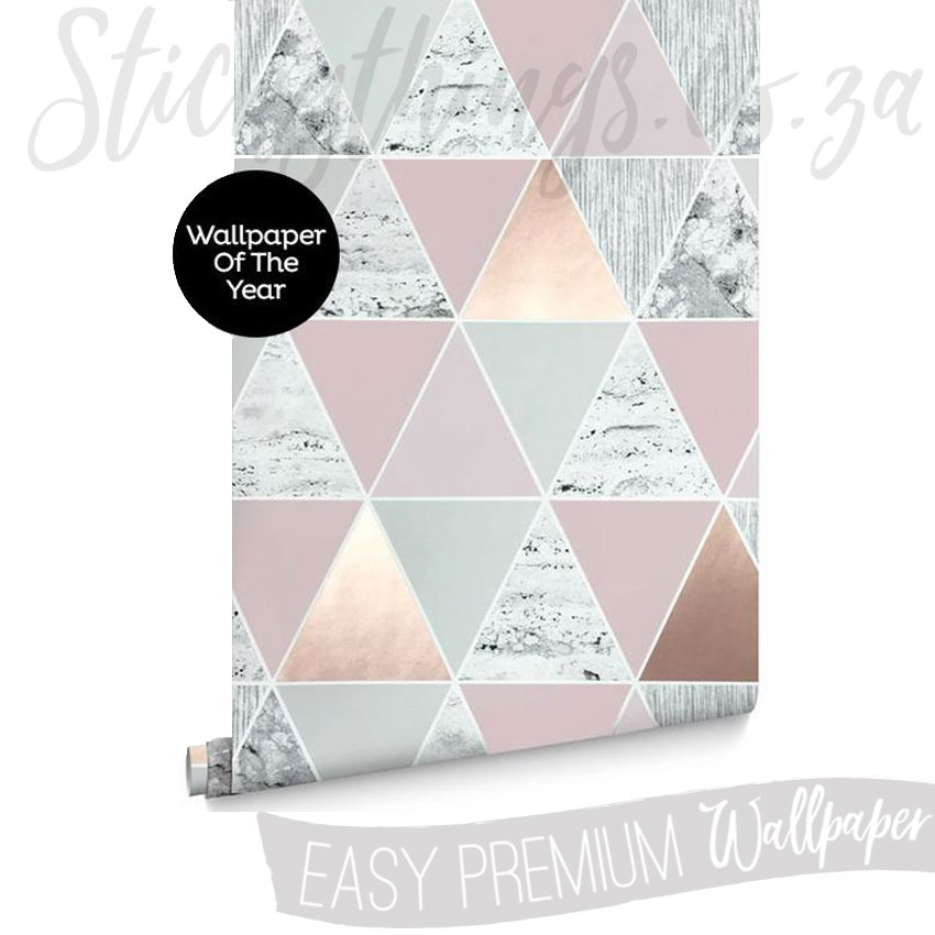 Triangle Rose Gold Wallpaper  Rose Gold Reflections Wallpaper  StickyThings South Africa