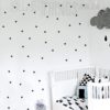 Black Mini Dot Decals in a Bedroom