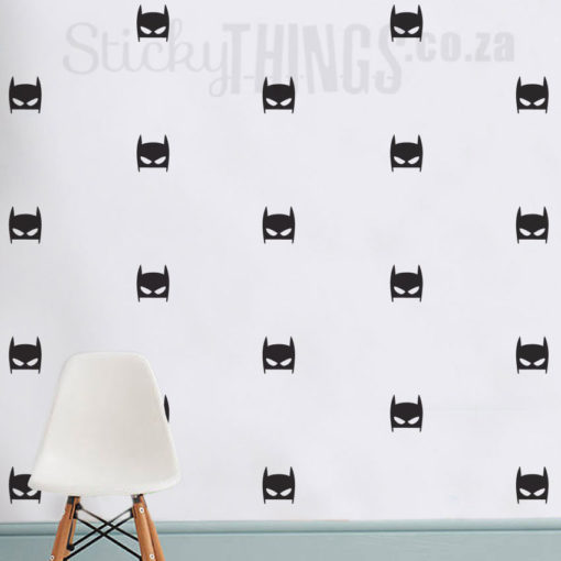 The Superhero Mask Wall Sticker is 39 Batman like wall stickers that form a pattern on your wall