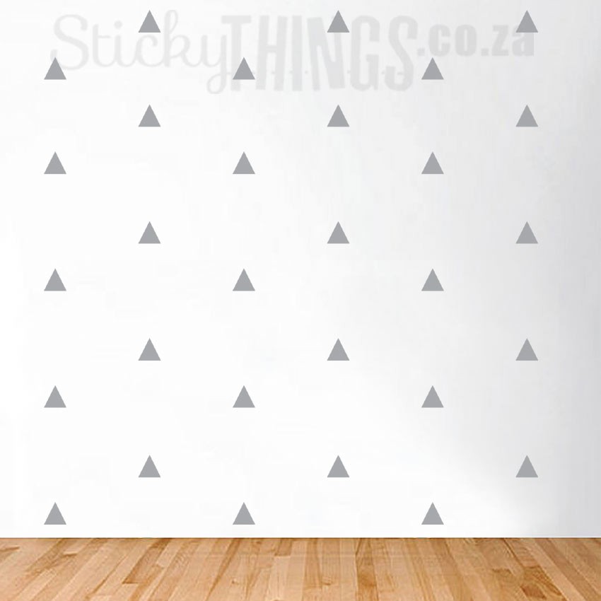 These Triangle Decal Pattern Stickers are large triangle decals that fill a whole wall to look like wallpaper