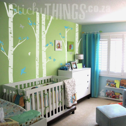 Birch Forest Decals is 8 Birch Trees filled with Birds and Bokkies.