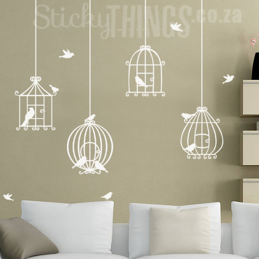 Bird Cage Wall Art Decal Sticker Stickythings Co Za - Wall Art Decal Stickers
