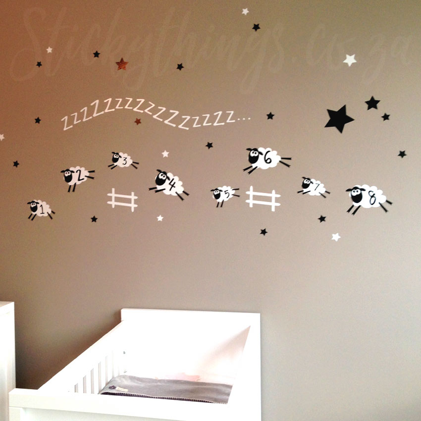Sheep Baby Room Wall Sticker Decal Stickythings Co Za - Baby Monsters Inc Wall Decals