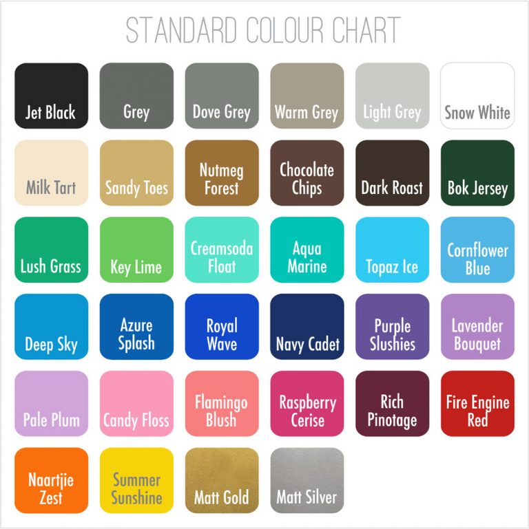 Decal Color Chart