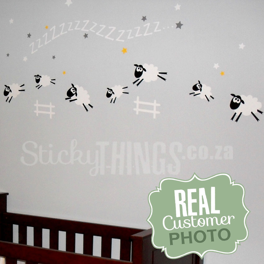 Sleep Sheep Baby Room Wall Sticker - Counting Sheep Wall Decal