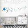 The Stars Wall Sticker is a dusting of various shaped star decals in 2 different colours.