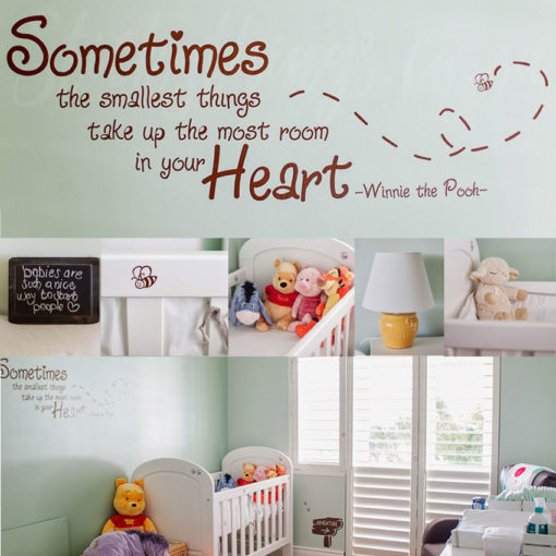Real Customer Photo of the Winnie the Pooh Wall Sticker Quote in a baby nursery