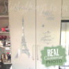 Customer photo of Paris Vinyl Wall Art on kitchen cupboards