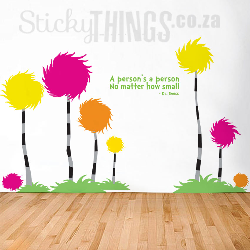 Dr Seuss Wall Art Decal Truffula Trees By Stickythings Co Za