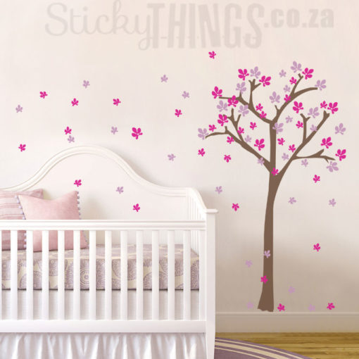The Flower Tree Wall Sticker is a 1.5m tree wall sticker with 72 flower blossoms in 2 different colours.