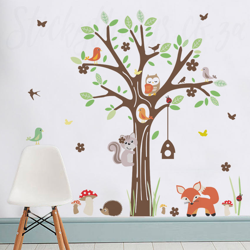 Woodland Forest Wall Art Sticker Stickythings Co Za - Forest Wall Mural Stickers
