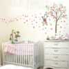 This girls wall decal is a tree with a swinging monkey, leaves, birds and loads of little flowers in 2 colours.