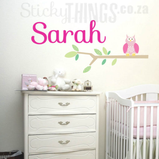 Owl Name Personalised Wall Sticker