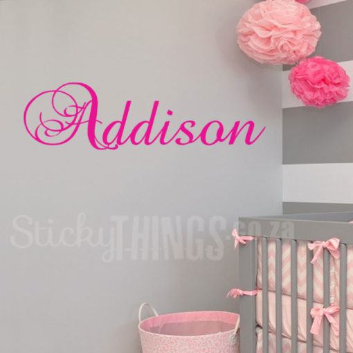 This Personalised Name Wall Decal is your own custom name wall sticker and is 57cm wide.