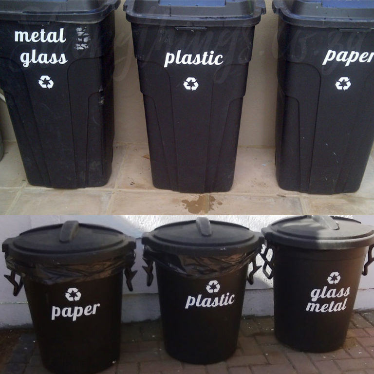 Recycling Stickers used on black dustbins