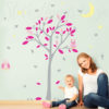 The Sleepy Owl Tree Wall Decal is a tree with 2 owls,leaves, birds, butterflies and a moon and stars too!