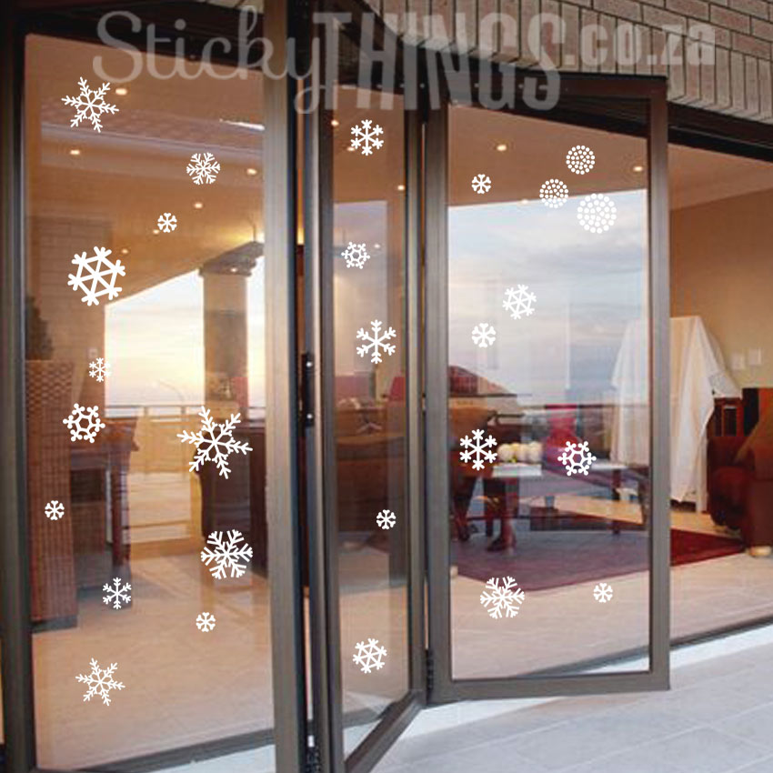 Snowflake Sliding Door, Sliding Glass Door Decals