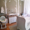 White Birch Trees Vinyl in a baby nursery