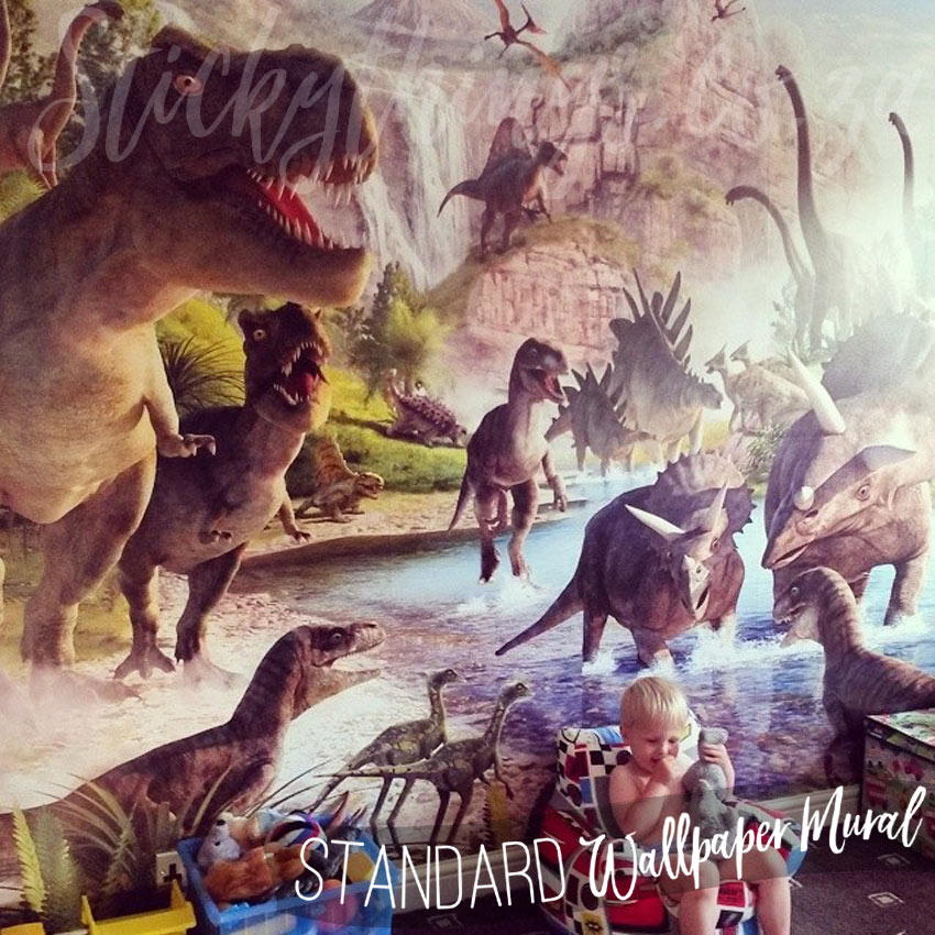 Dinosaur Wall Mural Realistic Dinosaur Land Wallpaper