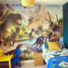 Real boys room with the Jurassic Dinosaur Wall Mural