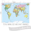 Exact measurements (2.54m x 1.84m) of Komar's Small World Map Mural