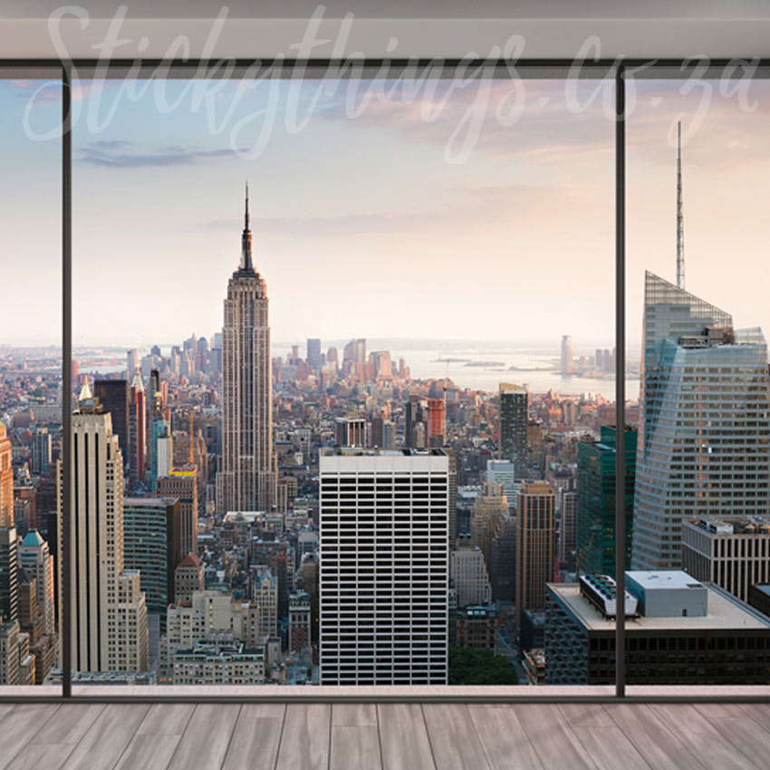 Nyc Penthouse Wall Mural Window View Of New York City Wallpaper