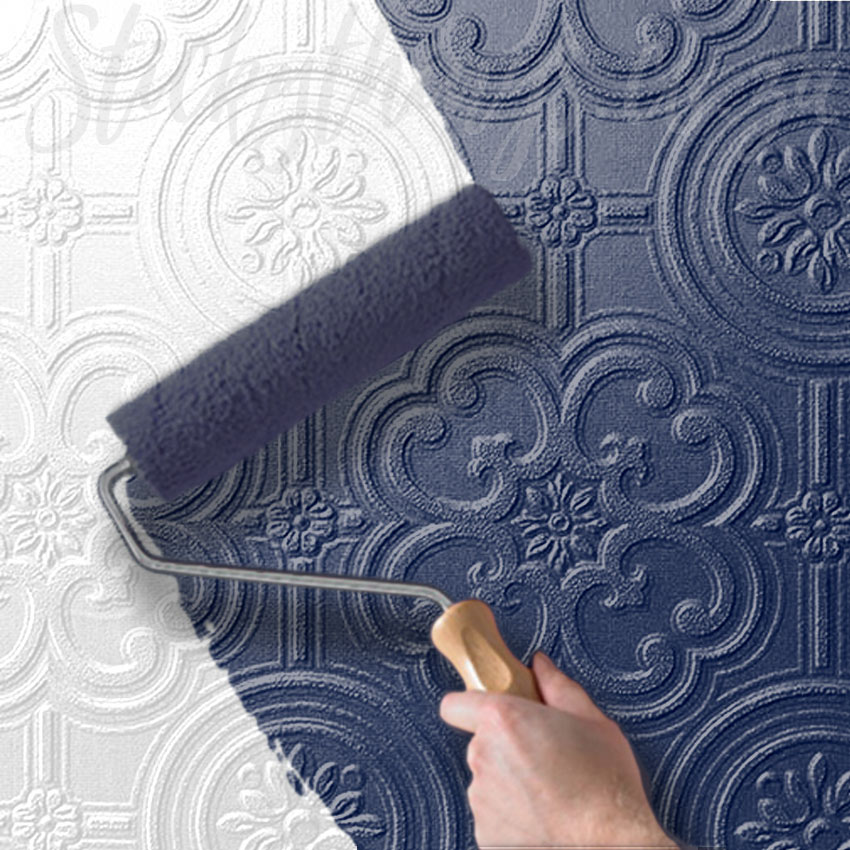 Textured Anaglypta Egon Wallpaper - Luxury Vinyl Paintable Wallpaper