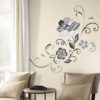 Black White Silver and Gold Floral Decal in a lounge
