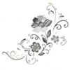 Assembled Black White Flower Scroll Wall Decals