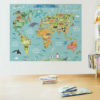 Playroom with the Childrens World Map Decal Poster