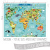 Measurements of the Childrens Medium World Map Wall Sticker