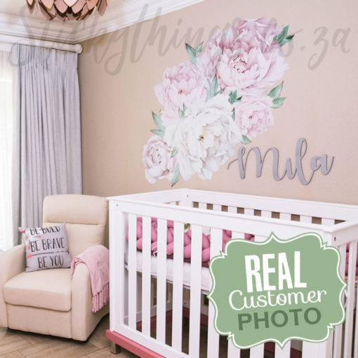 Giant Peonies Wall Stickers in a Nursery
