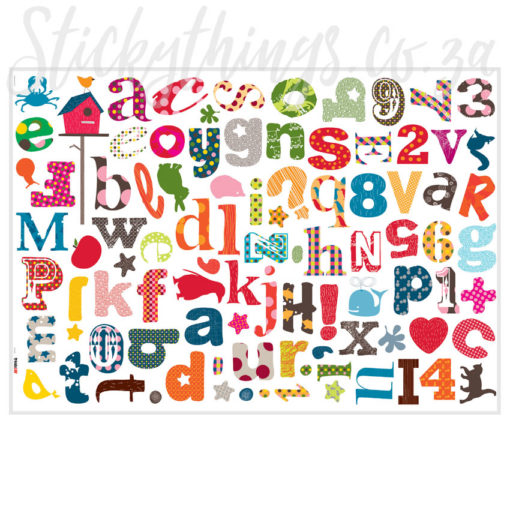 Fun Alphabet Wall Stickers on 2 Sheets