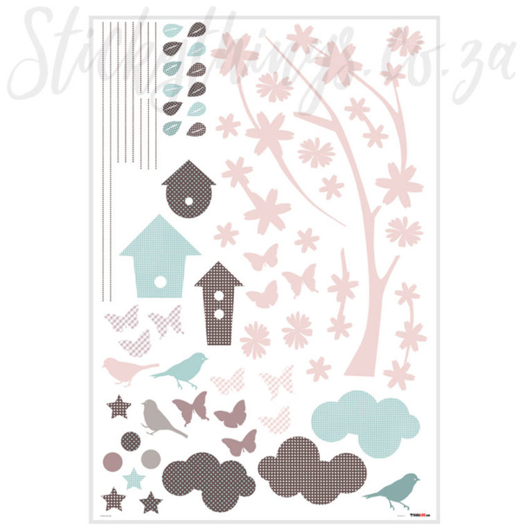 Butterfly and Bird Nursery Branch Decal