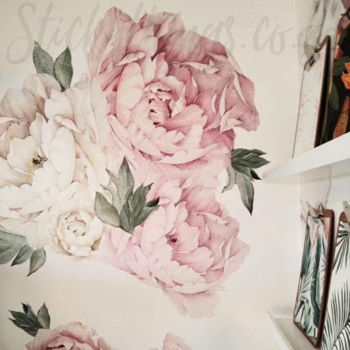 Giant Peony Wall Sticker installed in our showroom