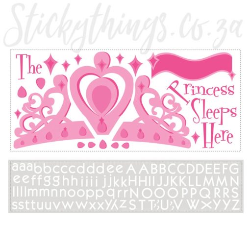 Sheets of the Princess Sleeps Here Decal
