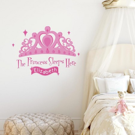 Princess Sleeps Here Giant Wall Decals in a girls room