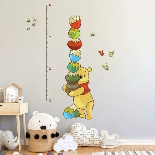 Winnie Growth Chart Wall Art Decal in a kids room