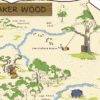 Close up of the Disney Winnie the Pooh 100 Aker Wood Map Wall Sticker