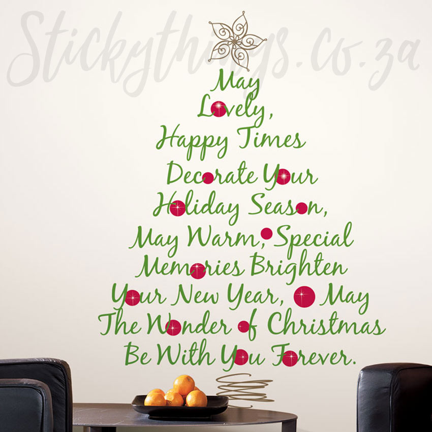 Christmas tree stickers for home wall decor Stick Living Room Office New year winter interior decor vinyl decals Removable