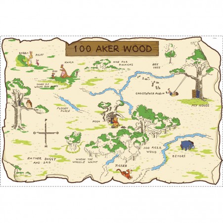 Winnie the Pooh 100 Acre Wood Map Decal Sheet