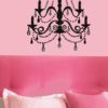 Diamante Bling Chandelier Wall Sticker on a pink wall