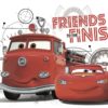 Close up of Lightning McQueen and Red in the Cars Friends to the Finish Giant Wall Decal