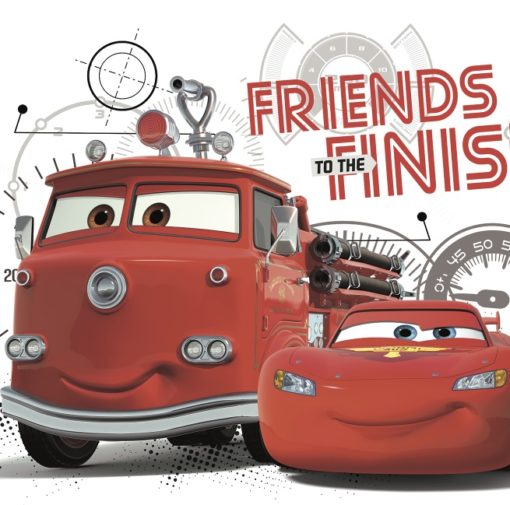 Close up of Lightning McQueen and Red in the Cars Friends to the Finish Giant Wall Decal
