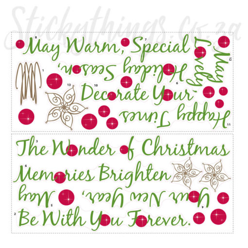 Christmas Quote Tree Wall Art Sticker Sheets