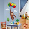 Curious George Wall Decal in a playroom