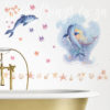 Mermaid and Dolphin Wall Sticker in a Bathroom