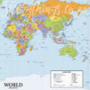 Close up of Eastern Parts of the Dry Erase World Map Wall Sticker