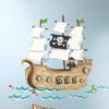 Giant Pirate Ship Wall Sticker in a bedroom