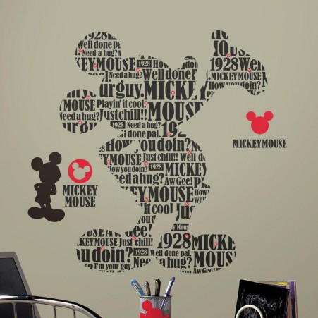 Disney Mickey Mouse Words Wall Sticker Decals Stickythings - Wall Decal Mickey Mouse